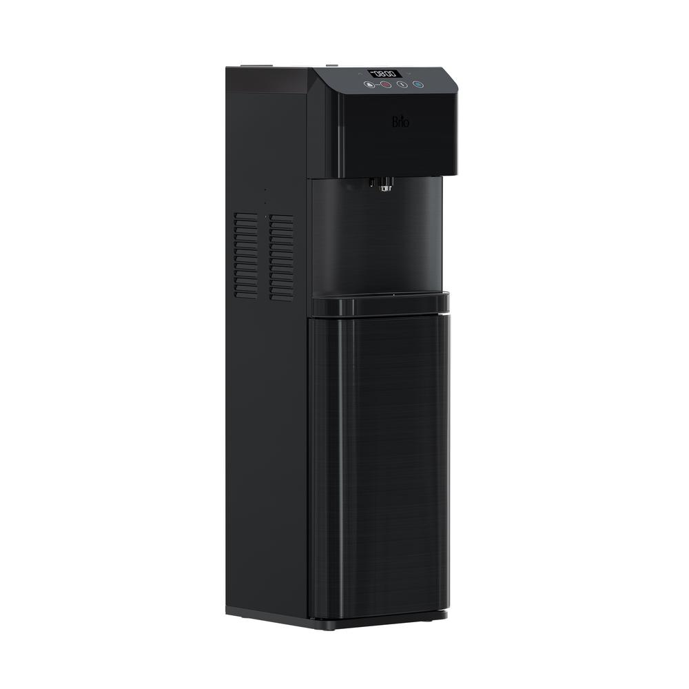 Brio 700 Series Moderna Self Cleaning Bottom Load Hot, Cold and Room Water Cooler Tri Temperature Touch Dispenser Feature, Black