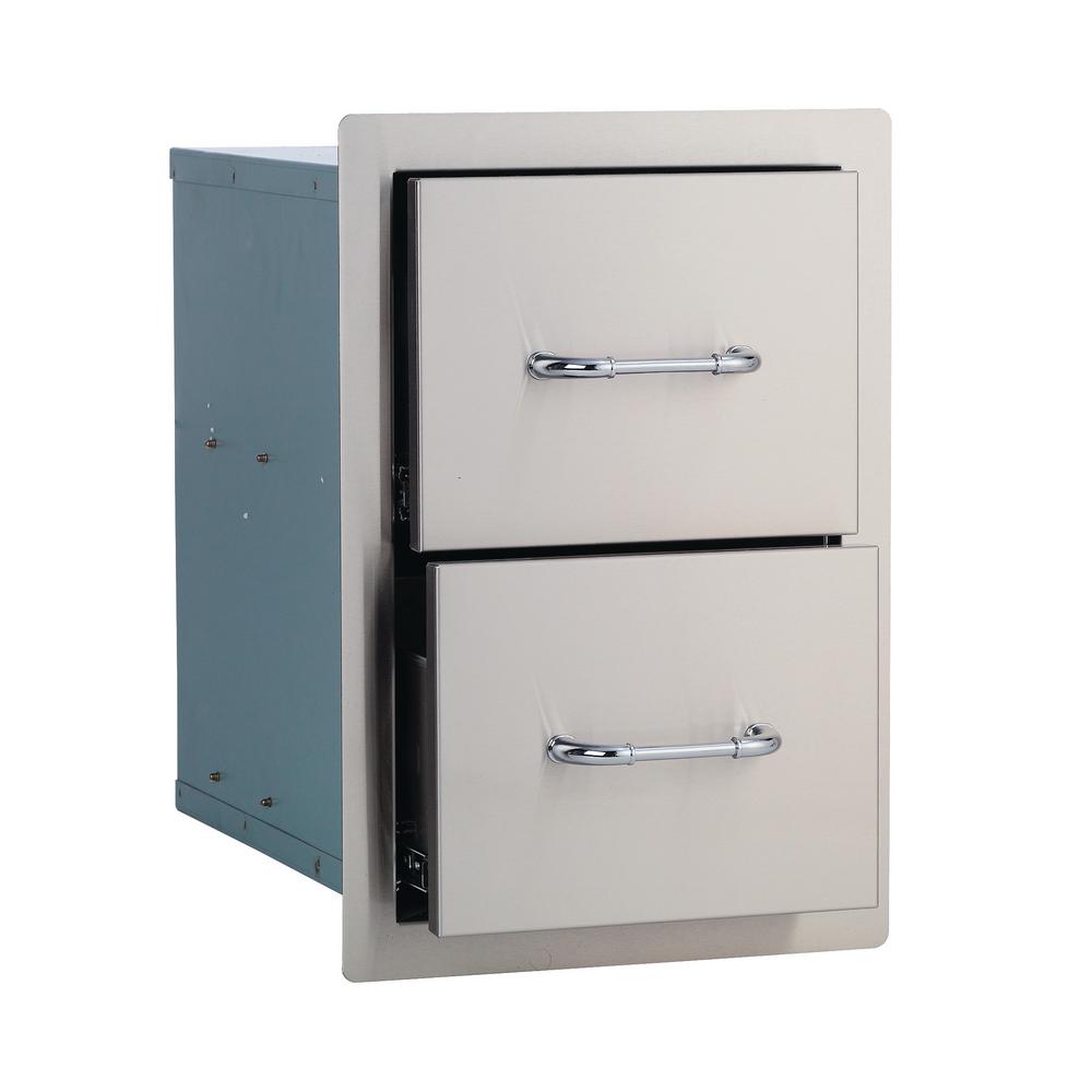 Bull 12 75 In Stainless Steel Double Drawer D56985 The Home Depot