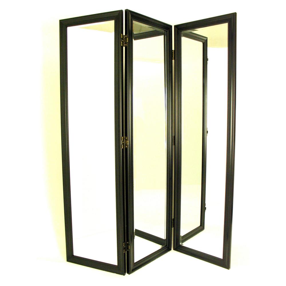 Wayborn Black Full Size Tri Folding Dressing Mirror Ms011 The Home Wayborn Black Full Size Tri Folding Dressing Mirror