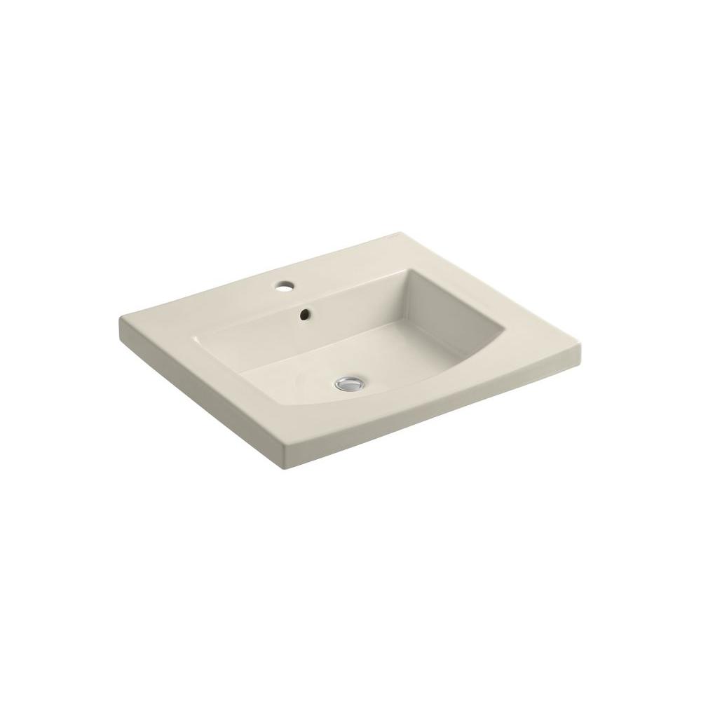 Kohler Vanity Tops Bathroom Vanities The Home Depot Persuade 25 In Vitreous China Vanity Top Almond With Basin Kohler