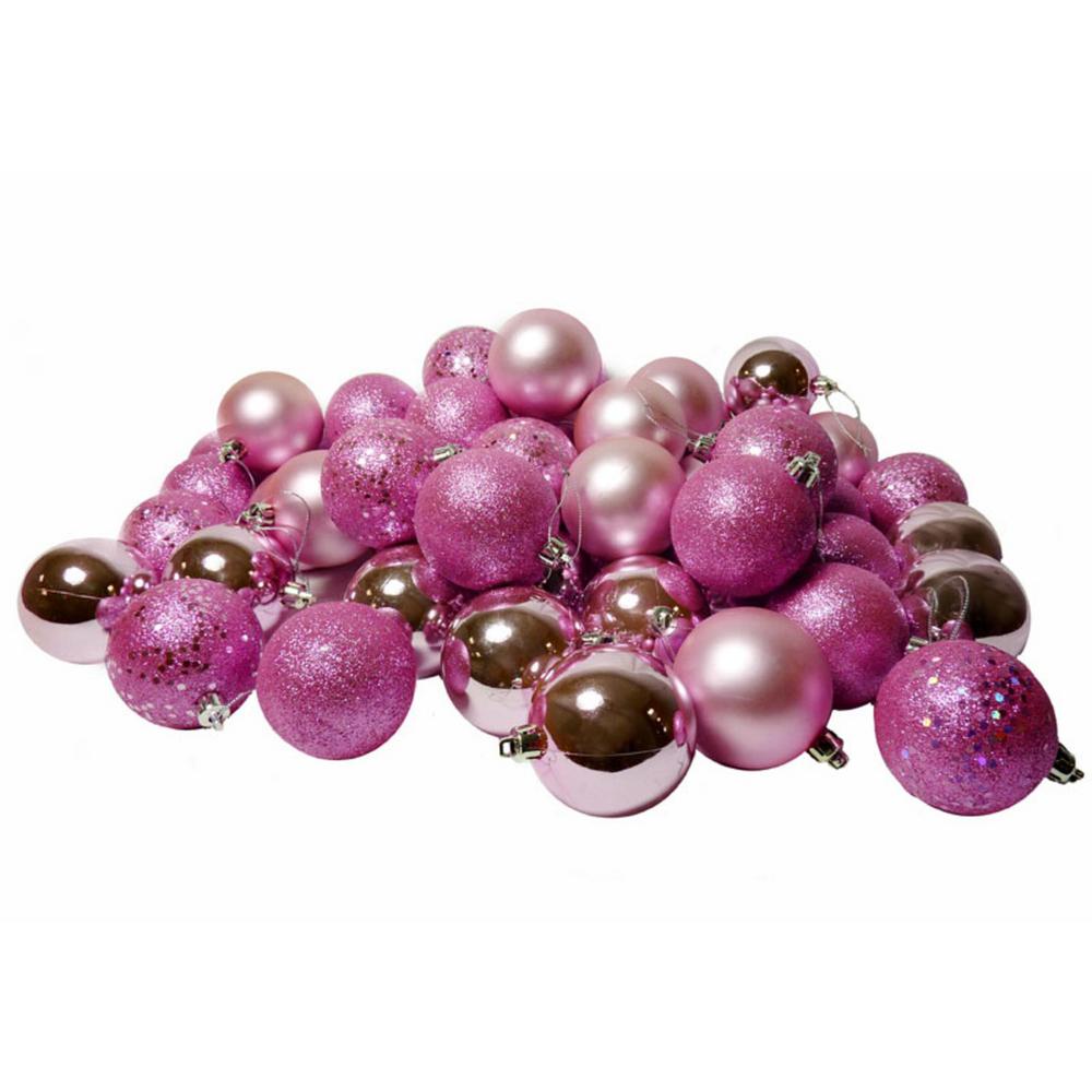4 Northlight Shatterproof Shiny Pink Magenta UV Resistant Commercial Christmas Ball Ornament