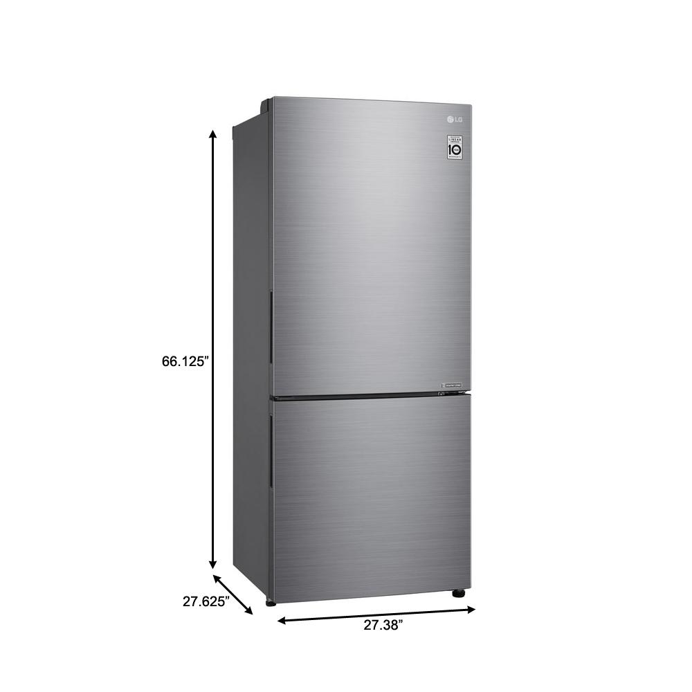Lg Electronics 14 7 Cu Ft Bottom Freezer Refrigerator With Door Cooling And Reversible Door In Platinum Silver Lbnc15231v The Home Depot