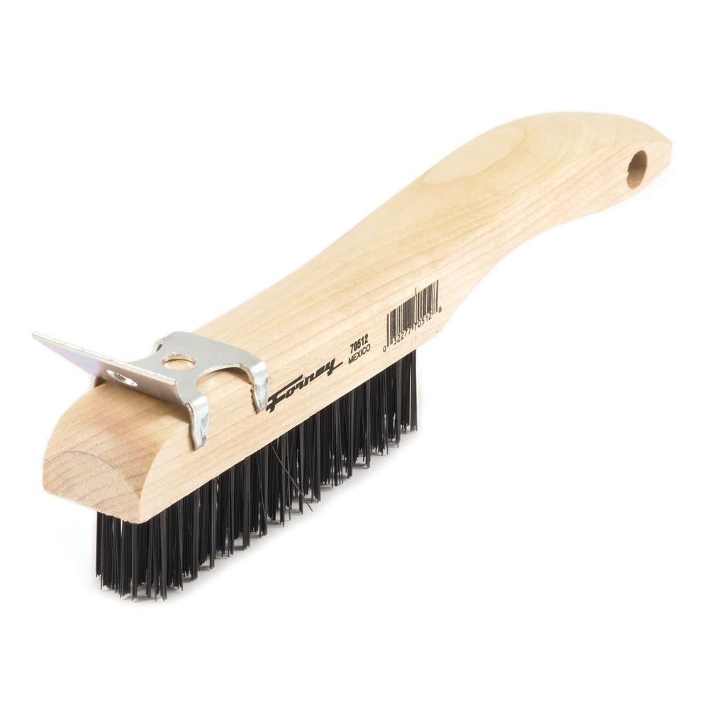 wire brush steel brushes carbon metal forney handle scraper scratch shoe wood cleaning depot handled industries inc