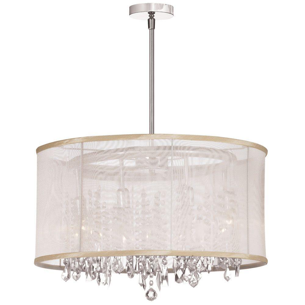 Drum Filament Design Chandeliers Lighting The Home Depot Jonelle 8 Light Polished Chrome Chandelier