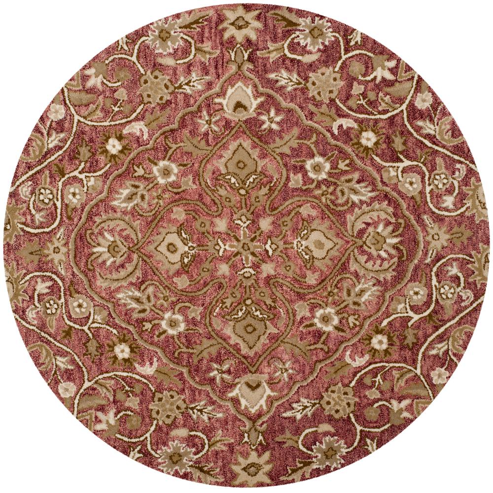 Safavieh Bella Rose/Taupe 5 ft. x 5 ft. Round Area RugBEL673B5R The