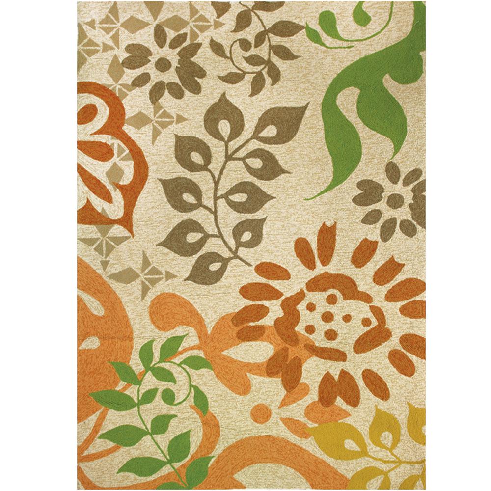 Ruggable Washable Floral Tiles Rich Grey 5 ft. x 7 ft. Stain Resistant