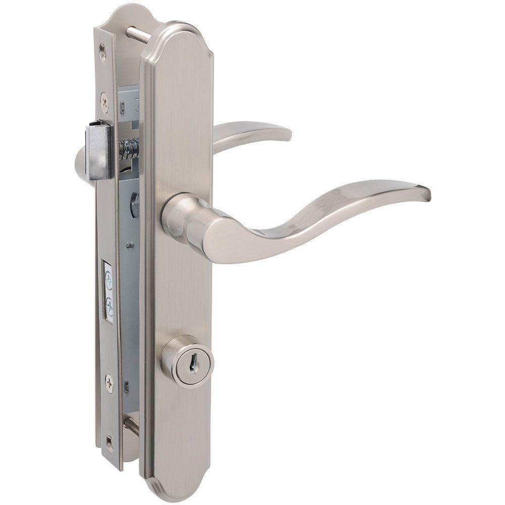 WRIGHT PRODUCTS 4-in Keyed Satin Nickel Screen Door and Storm Door Mortise Latch