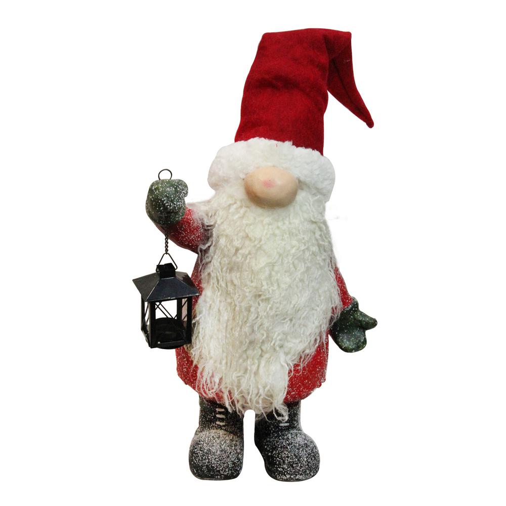 Download Reviews For Northlight 20 In Decorative Apple Red And White Fiber Glass Santa Gnome With Iron Lantern 32638321 The Home Depot