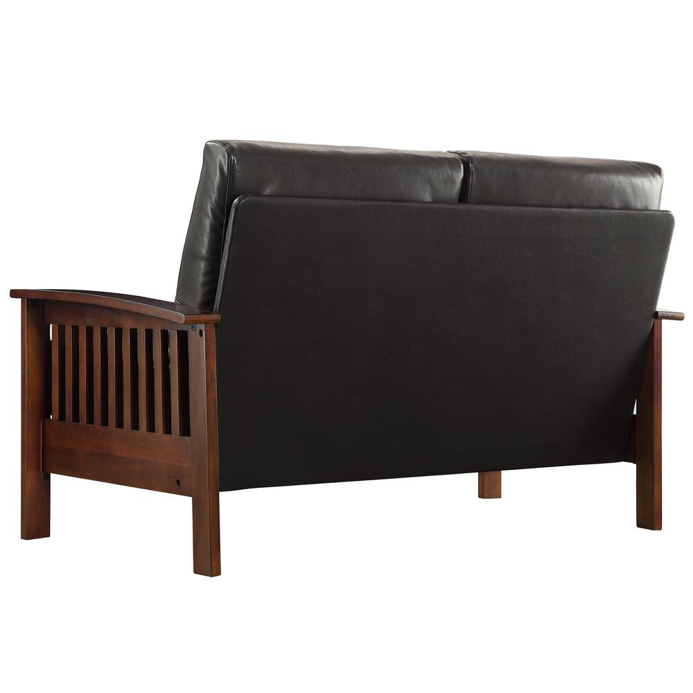 Homesullivan Dark Brown Bicast Leather Loveseat 409912 2bc The Homesullivan Dark Brown Bicast Leather