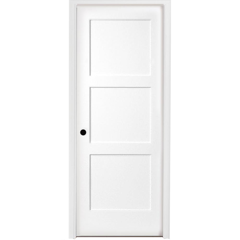Steves & Sons 36 in. x 80 in. 3Panel Equal Shaker White Primed RH