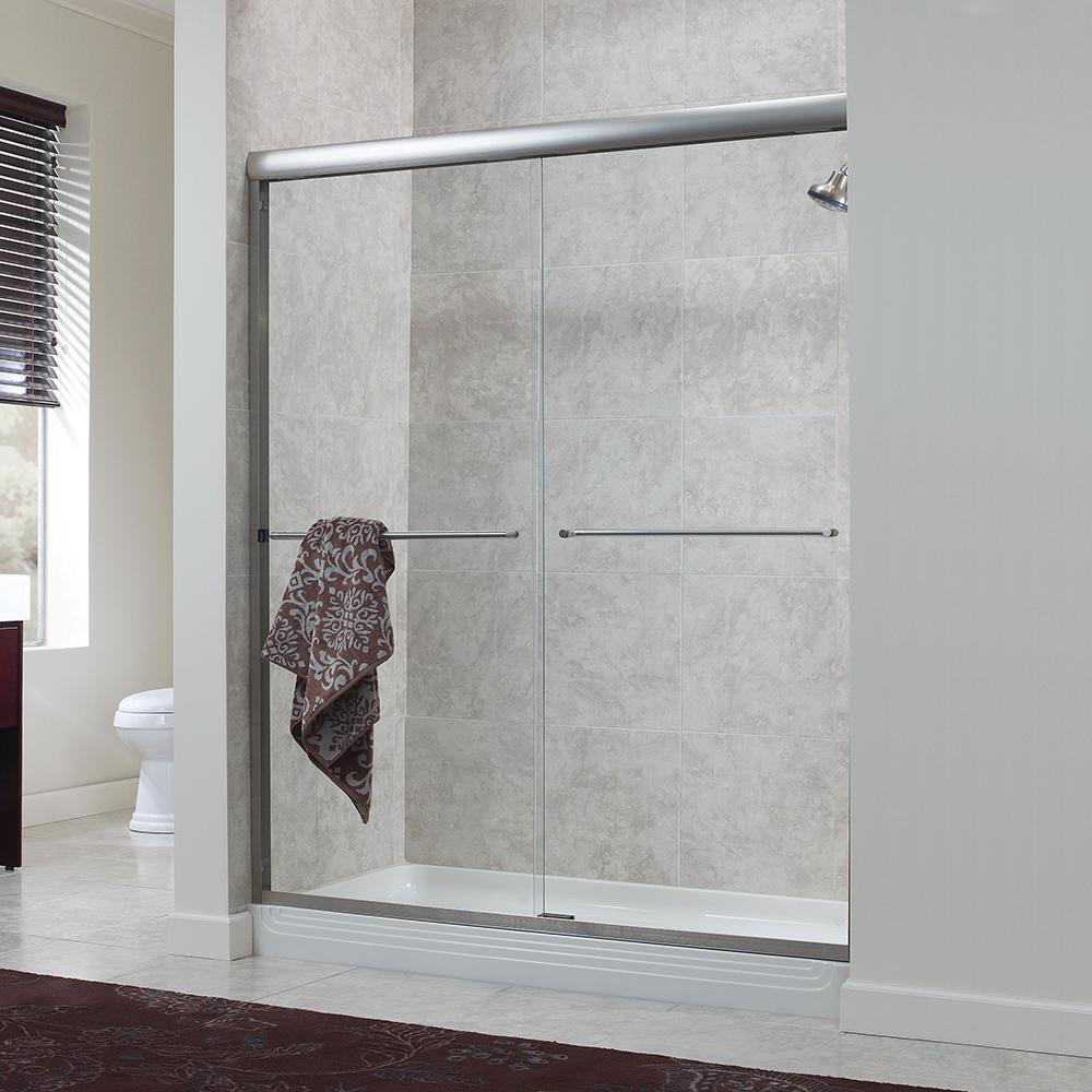 Foremost Cove 48 In X 72 In H Semi Framed Sliding Shower Door