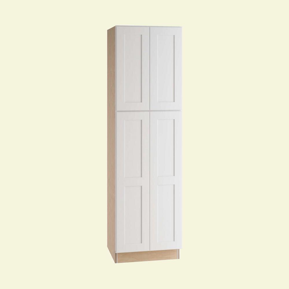 Home Decorators Collection Newport Assembled 24 X 84 X 21 In Plywood Shaker Vanity Linen Cabinet Soft Close In Painted Pacific White Vlc242184 Npw The Home Depot